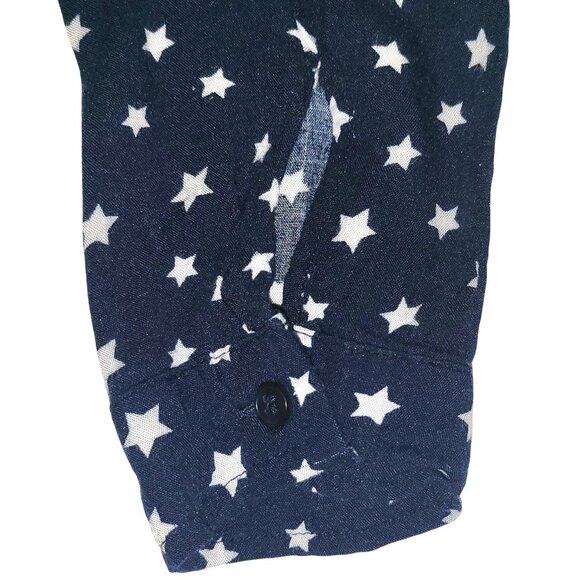 H&M | Navy Blue White Stars Front Tie Crop Top - Picture 7 of 8